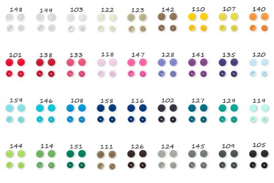 Plastové patentky Color Snaps (E) - výprodej některých barev