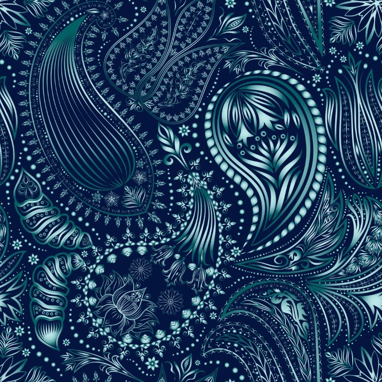 Úplet Azurové paisley (E)