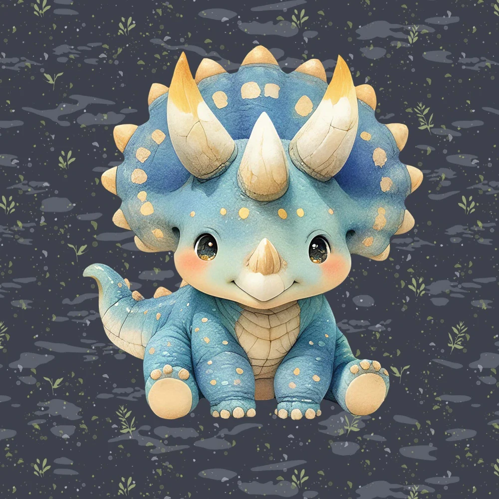 Teplákovina Modrý baby dinosaurus, panel (E)