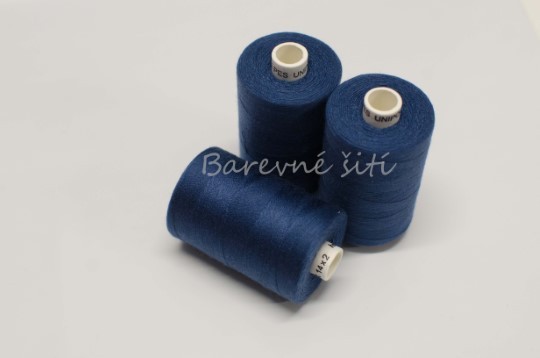 Niť Jeans tmavá 587, UNIPOL 1000m *NEW*