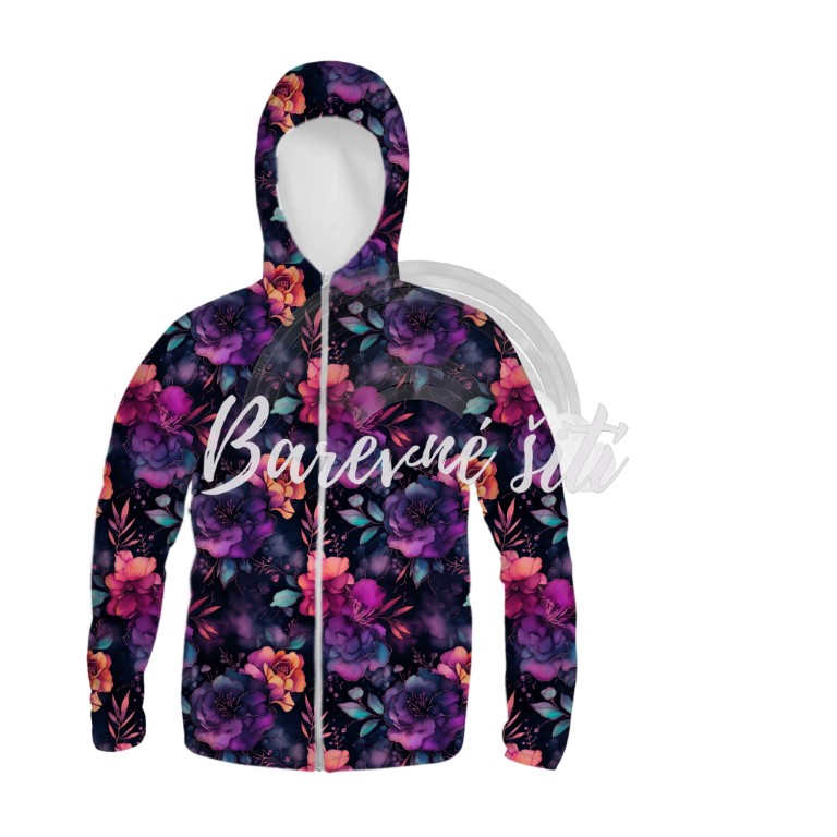 Zimní softshell Purpurovokorálové květy PŘEDOBJEDNÁVKA (P)