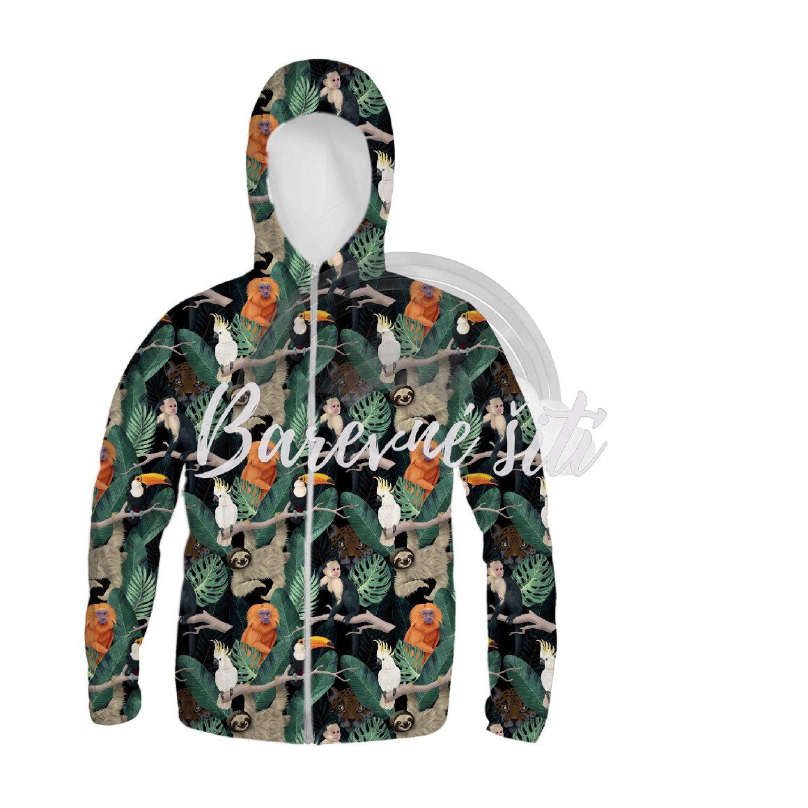 Zimní softshell Exotická zvířata a listy PŘEDOBJEDNÁVKA (P)