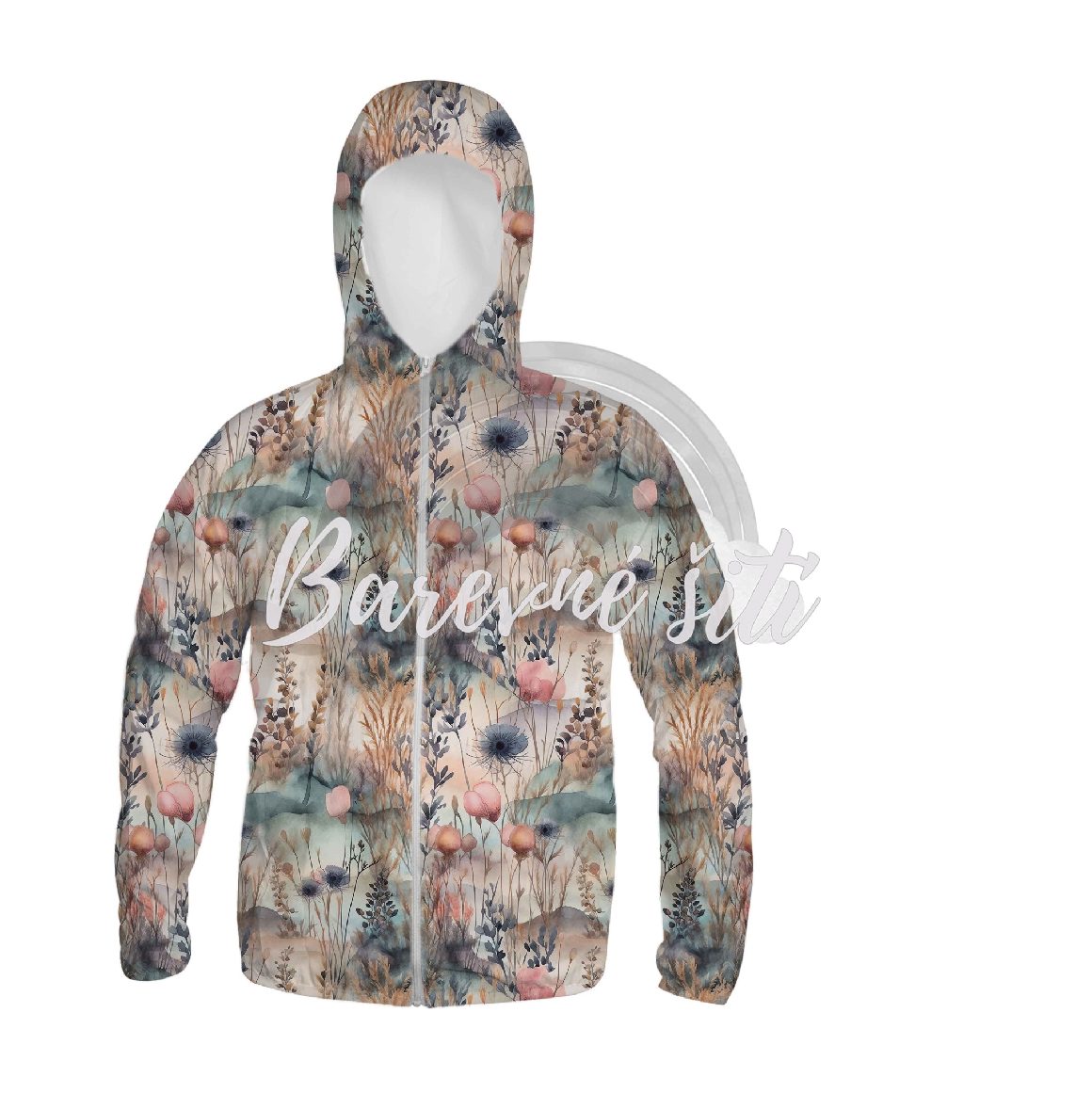 Zimní softshell Trávy a bodláky na pudrové PŘEDOBJEDNÁVKA (P)