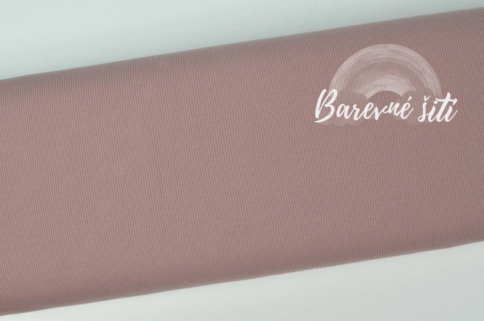 Žebrovaný úplet, Mauve (E) 0,90m/ks