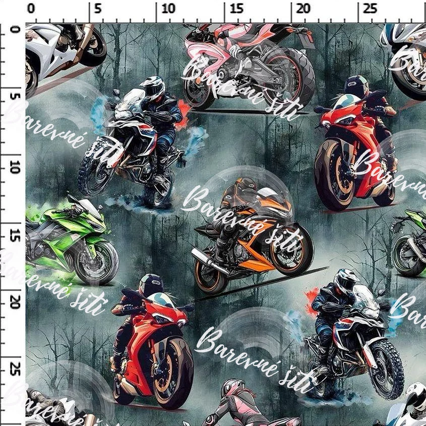 Zimní softshell Barevné motorky na šedé PŘEDOBJEDNÁVKA (P)