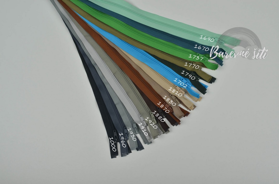 Zip spirálový dělitelný 20-100cm NA OBJEDNÁNÍ (E)