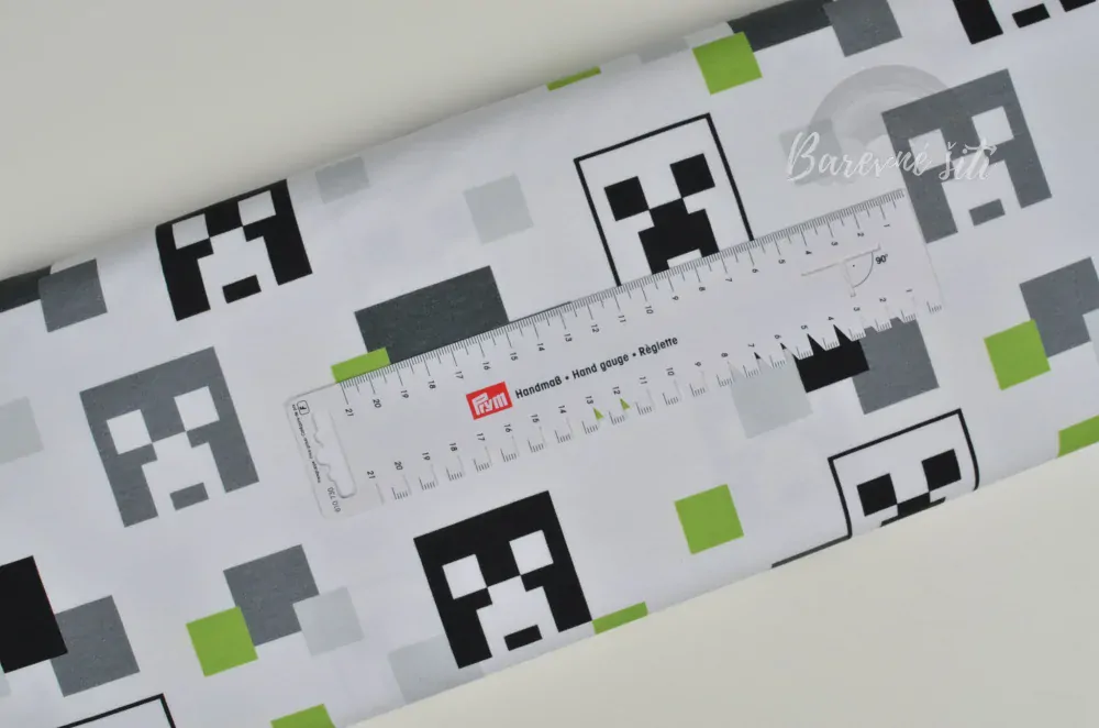 Teplákovina Creeper Minecraft bílá (E)