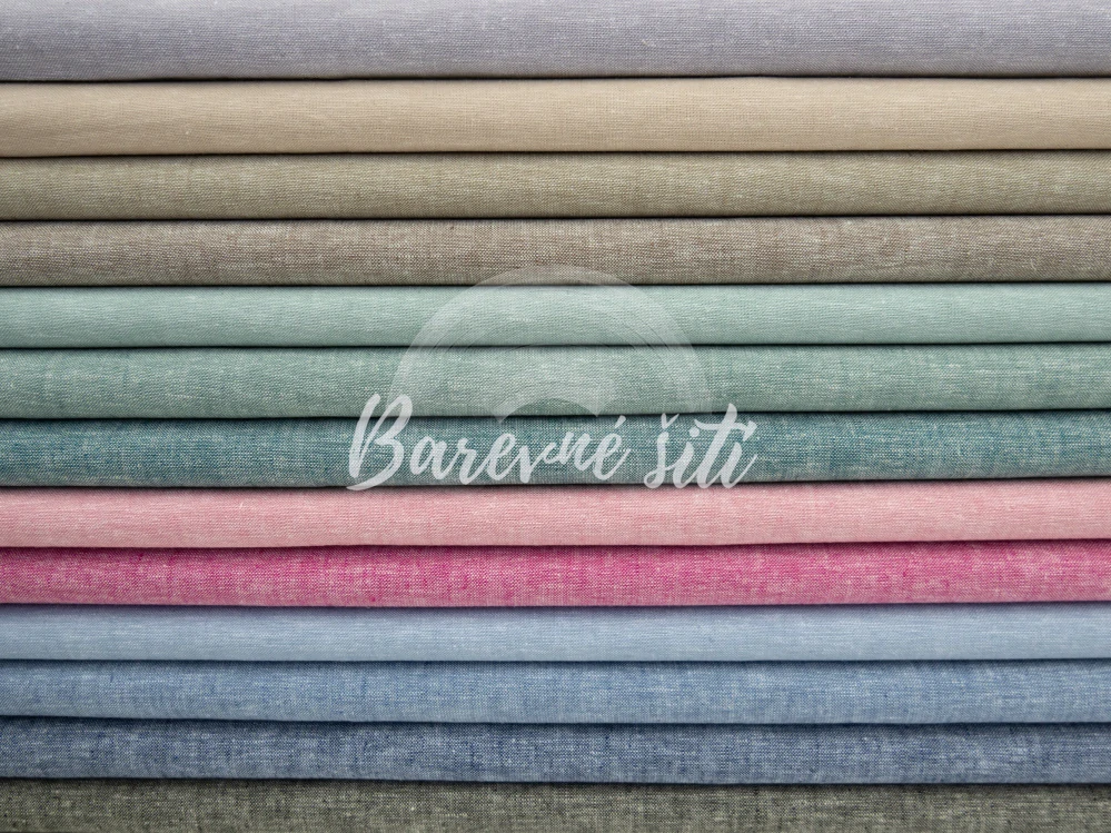 Len s bavlnou Jeans efekt Béžová (E)