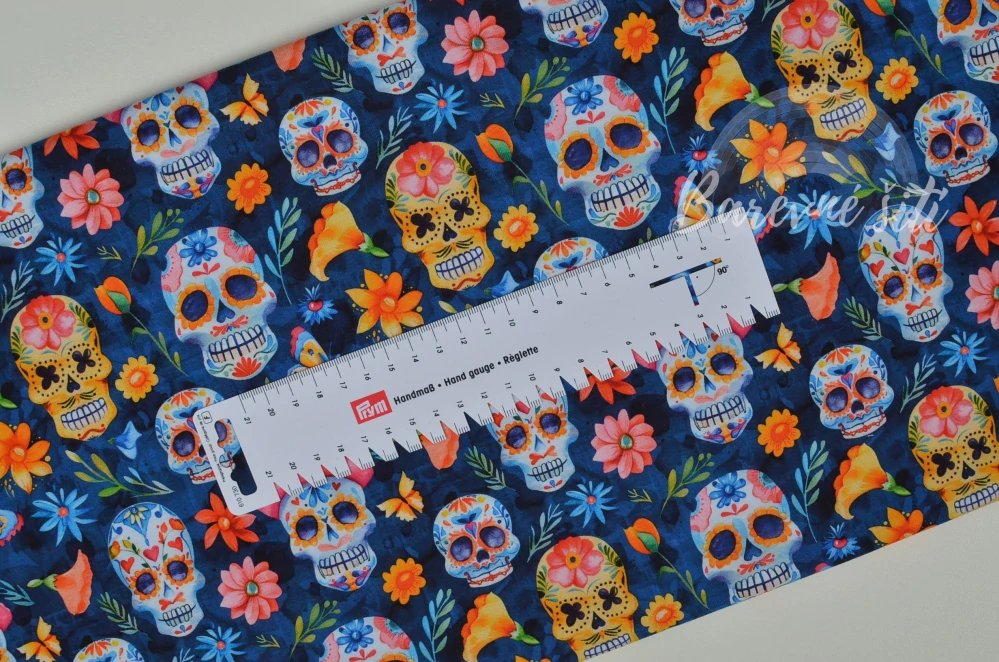 Úplet, Barevné muertos na modré (E) 1m/ks