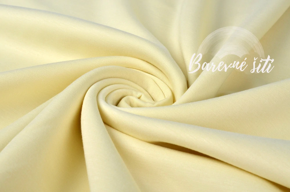 Teplákovina MÁSLOVÁ Pastelová žlutá 260g (E)