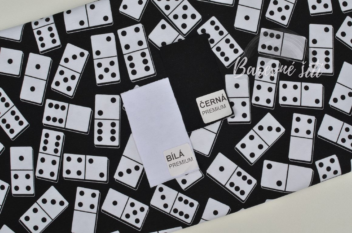 Úplet, Černobílé domino (E) 0,90m/ks