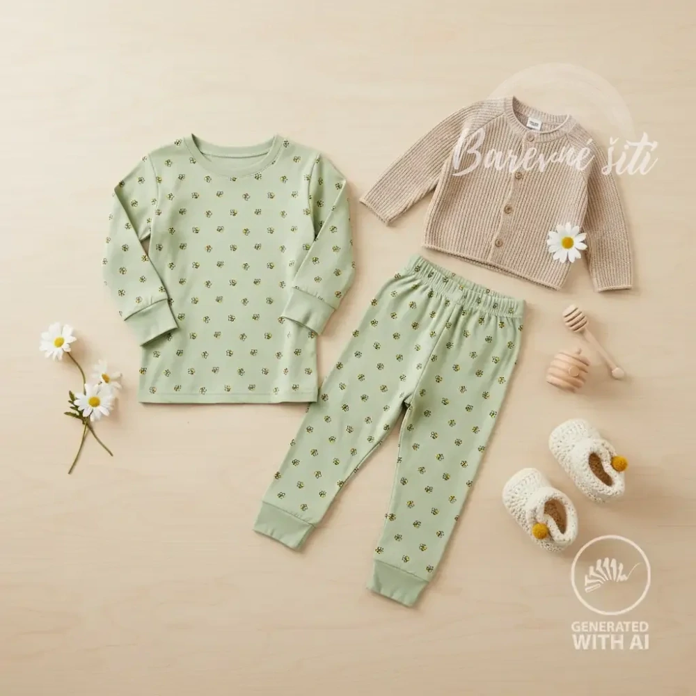 Úplet, Včelky, dusty mint (E) 0,25m/ks
