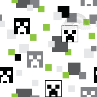 Teplákovina Creeper Minecraft bílá (E)