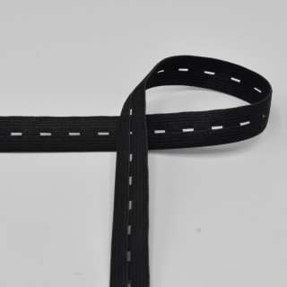 Pruženka hladká s dírkami ČERNÁ 15mm (E)