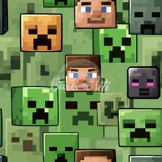 Zimní softshell Minecraft tváře (E) Z 2,20m