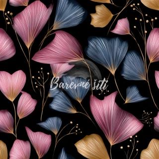 Zimní softshell Midnight Leaves (E)
